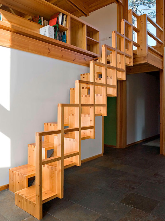 деревянная одномаршевая лестница